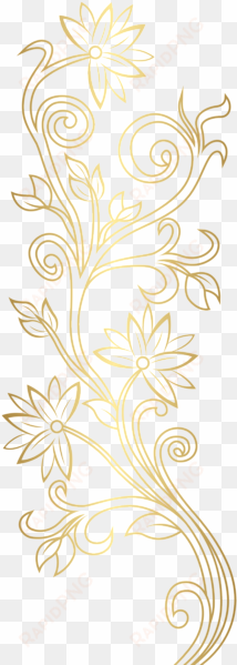 0, - floral pattern in gold png