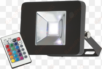 10w 230v ip65 rgb led black die-cast aluminium floodlight - ml accessories 230v ip65 10w rgb led floodlight (black)