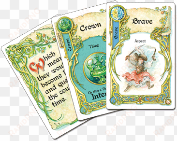 114 story cards, 51 ending cards, and a rulesheet in - atlas games once upon a time - the storytelling card