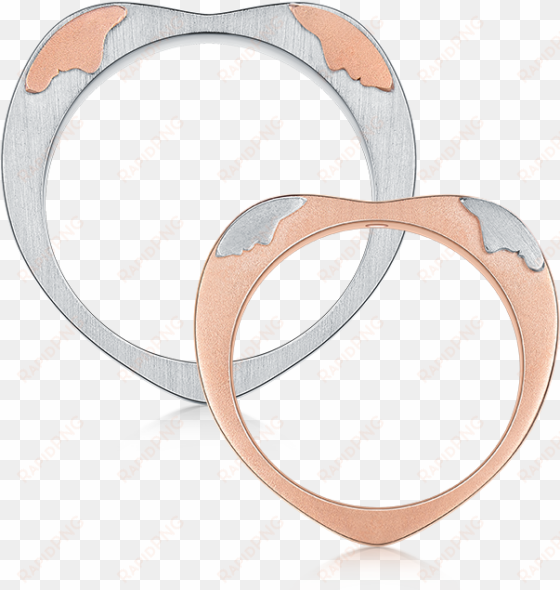 18k gold two become one couple rings - engagement ring