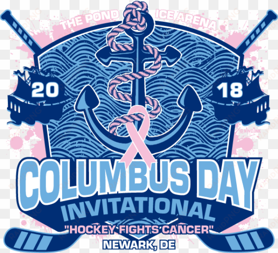 2018 columbus day invitational-hockey fights cancer - poster