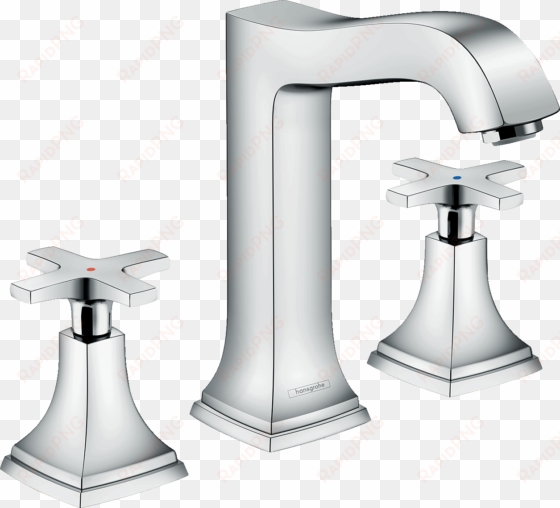 3 hole basin mixer 160 with cross handles and pop up - hansgrohe metropol classic 3-hole basin mixer 160 with