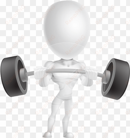 3d, man - 3d white man barbell png