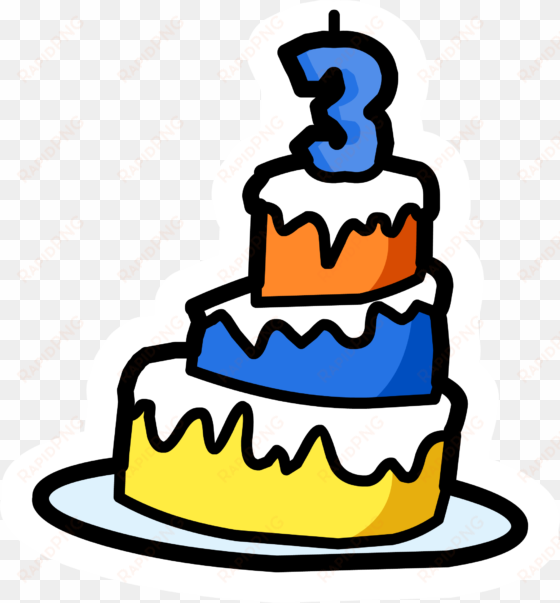 3rd anniversary cake pin - pins de club penguin