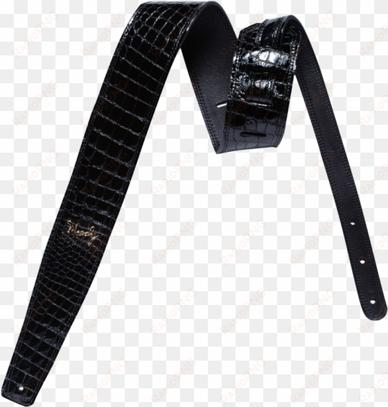 5" faux gator leather backed guitar strap - black gator leather guitar strap