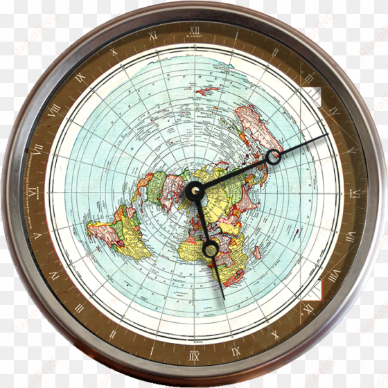 5″ flat earth map 24 hour wall clock, gleason map flat - flat earth map - gleason's new standard map