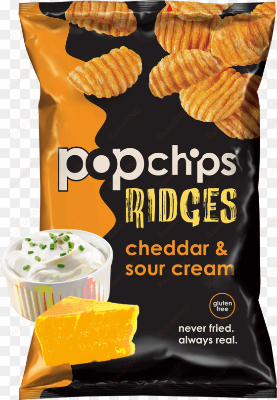 5oz bag of cheddar and sour cream popchips ridges - pop chips