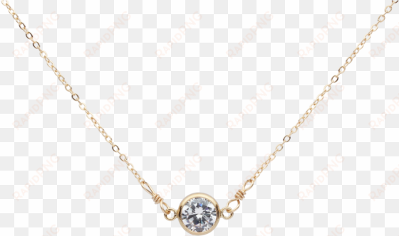 6mm round cz bezel link necklace - necklace