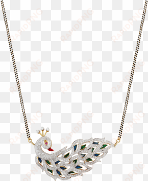 a peacock inspired, beautiful diamond tanmaniya with - peacock diamond pendant mangalsutra
