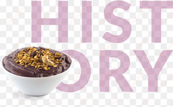 acai smoothie bowl with history in background - açaí na tigela