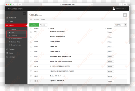 accessing deals and licensees - computer program