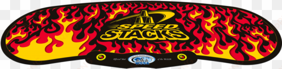 additional media - speed stacks competitor - neon orange set / black flame