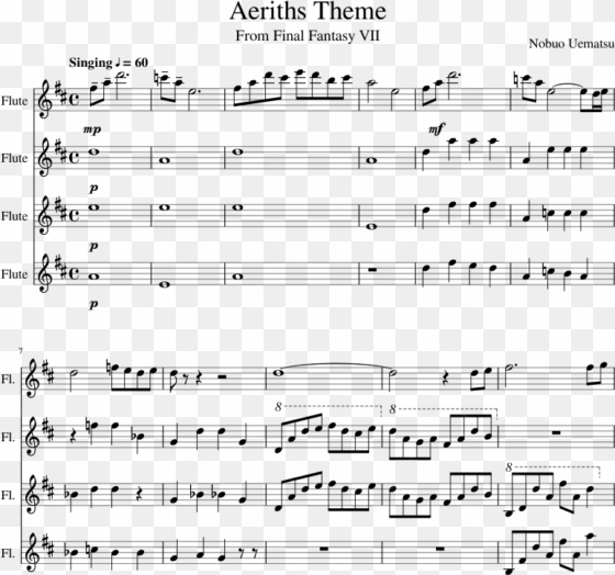 aeriths theme sheet music composed by nobuo uematsu - undertale once upon a time violin