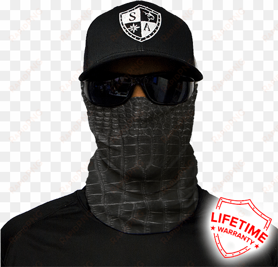 alligator skin - blue skull face mask