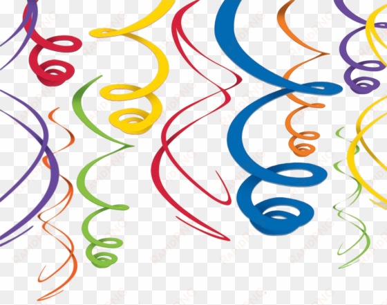 amscan rainbow hanging 12 swirls decorations - 55cm