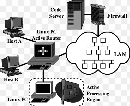 an active network with a reconfigurable processing - computer network