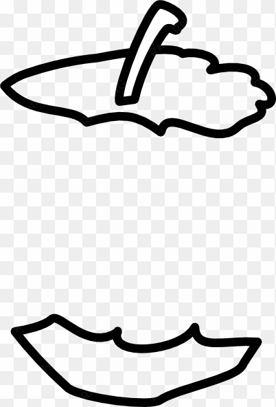 apple core outline clip art - clipart apple core black and white