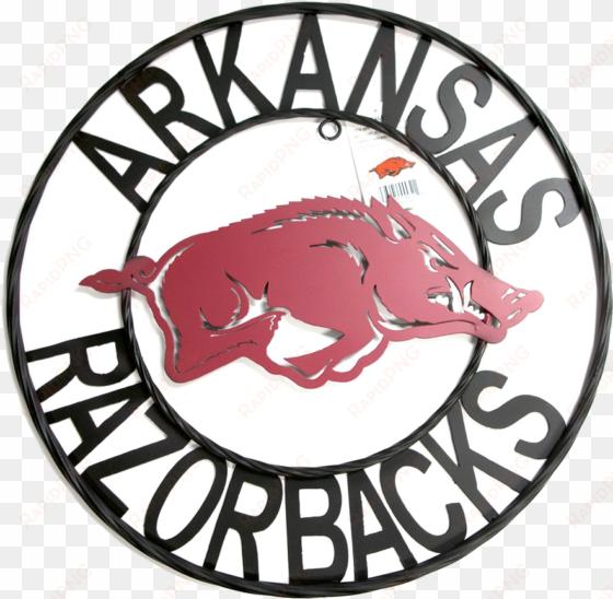 arkansas razorbacks wrought iron wall lrt arkwri18 - no excuses wear a helmet