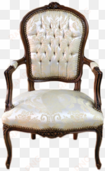 armchair of louis xv brown frame, biege royal flowers - louis quinze