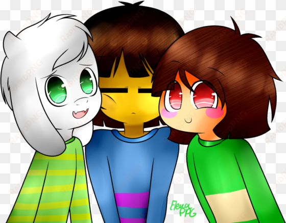 asriel,chara,and frisk - frisk and chara and asriel