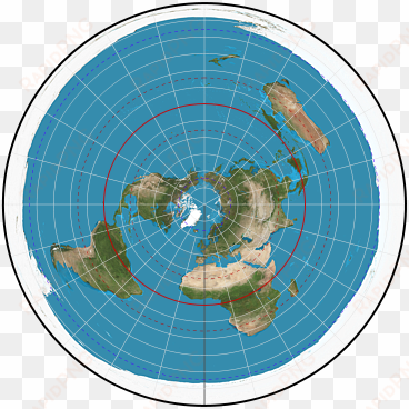 azimuthal equidistant-map - flat earth model