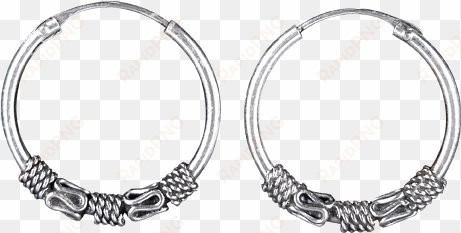 bali hoop earrings fse005 - darksilver bali creolen fse005