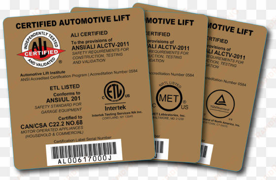 barcodes - test and lift certification
