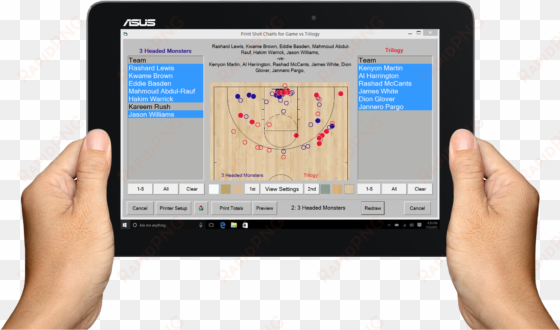 basketball shot chart stat software app - basketball stats app