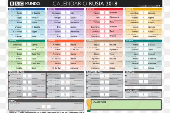 bbc - calendario mundial 2018 españa