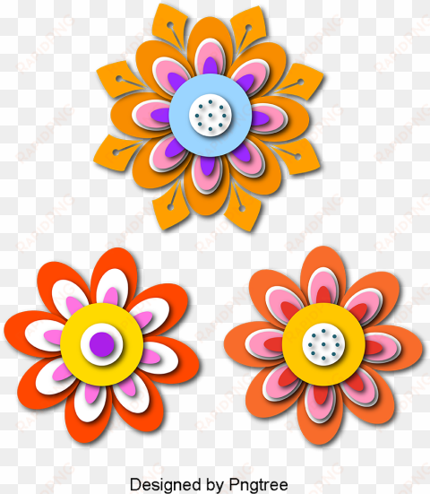 beautiful cartoon cute chinese wind-cut flower, beautiful, - cartoon