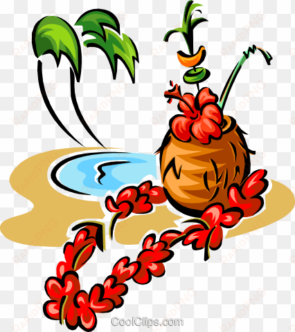 bebida tropical, com palmeiras livre de direitos vetores - tahitienne clipart