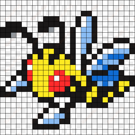 beedrill pokemon sprite perler bead pattern / bead - legendary pokemon pixel art grid