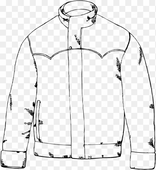 black and white jacket clipart - line drawing jacket