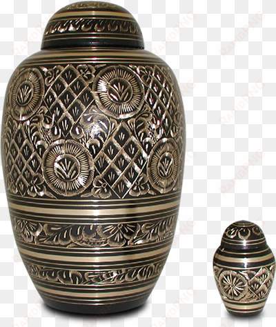 black brass - $150 - single - 10 - 5"x 6 - 5" - 211 - black and gold urn