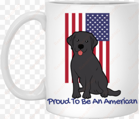 black labrador retriever t-shirt and mugs - canada and the american dream