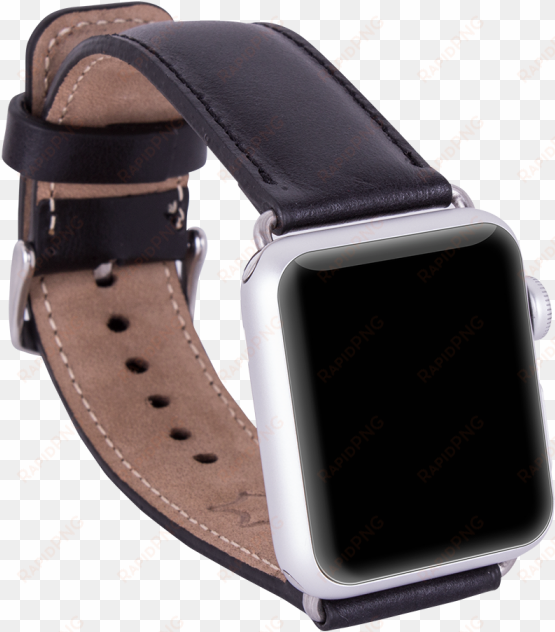 black leather strap for apple watch - watch strap