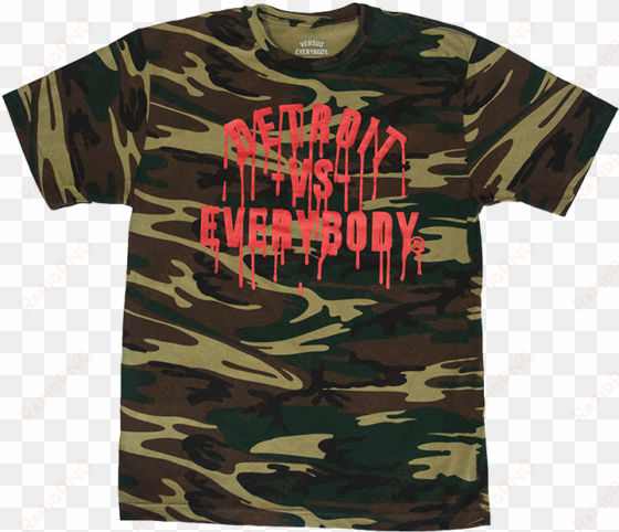 bloodspill camo tee - creature logo small camoflage green short sleeve