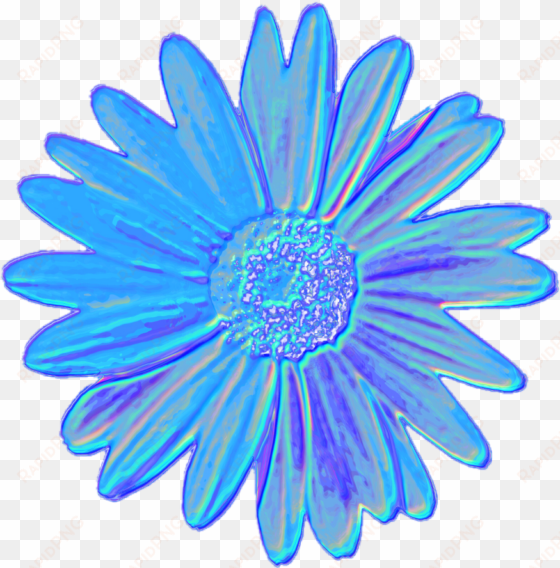 blue daisy flower tumblr aesthetic vaporwave iridescent - blue aesthetic tumblr transparent