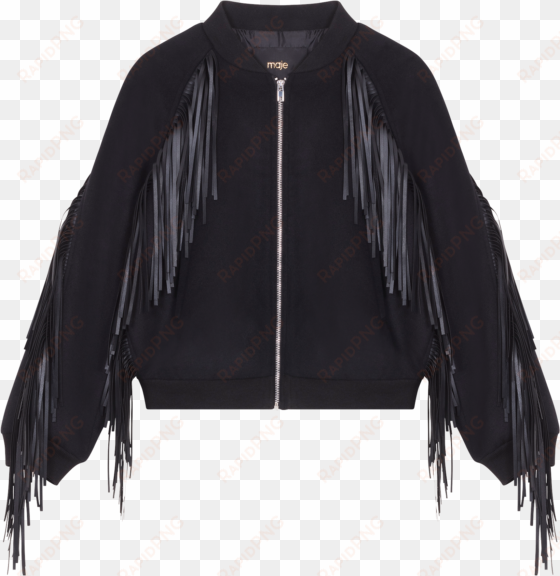 bomber style jacket with fringing - leather jacket