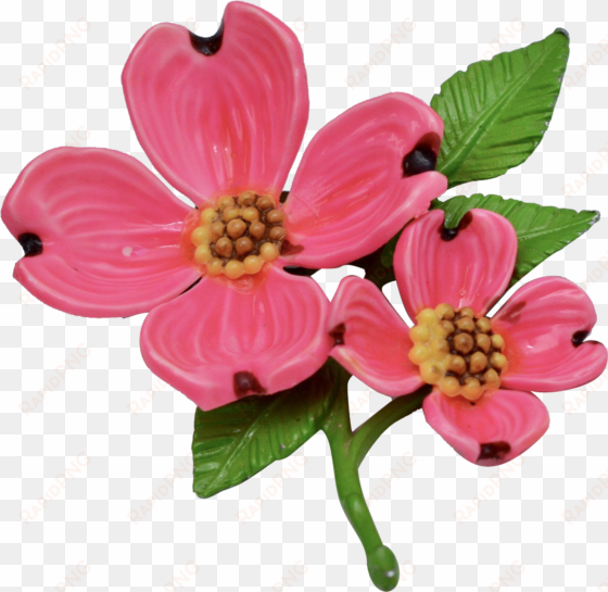 bright pink enamel dogwood flower brooch - brooch