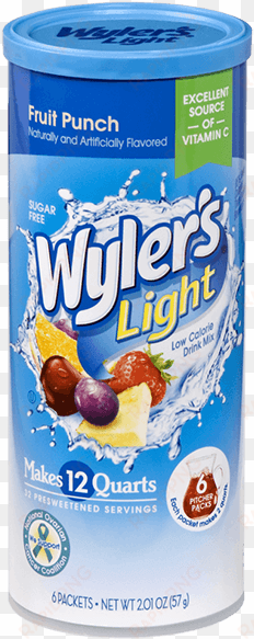 bring the party to your water with a burst of low calorie - wylers light drink mix, iced tea, peach - 6 packets,