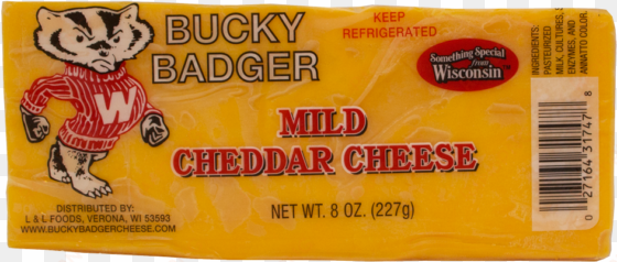 bucky badger exact weight mild cheddar cheese - ncaa - wisconsin badgers vintage vertical flag: 27x37