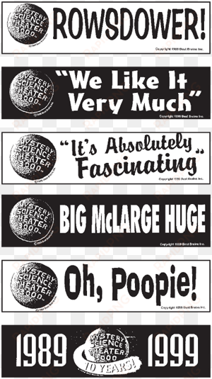 bumper sticklers sci fi pack of 6 big $6 for all 6 - mystery science theater 3000 rainbow t-shirt funny