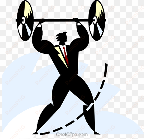 businessman lifting weights royalty free vector clip - power tactic soft and hard