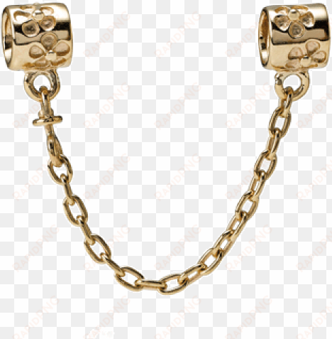 cadena de seguridad oro 14k - floral gold safety chain - pandora