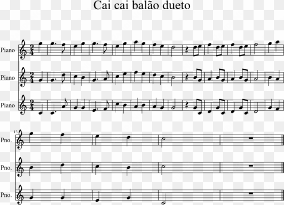 cai cai balão dueto sheet music 1 of 1 pages - synchronicity sheet music