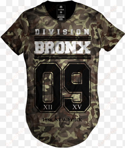 camiseta long line oversized bronx camuflada gamer - camouflage pattern