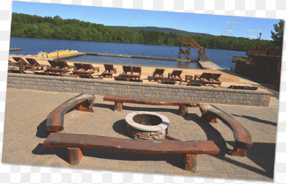 camp improv utopia east camp log firepit - river