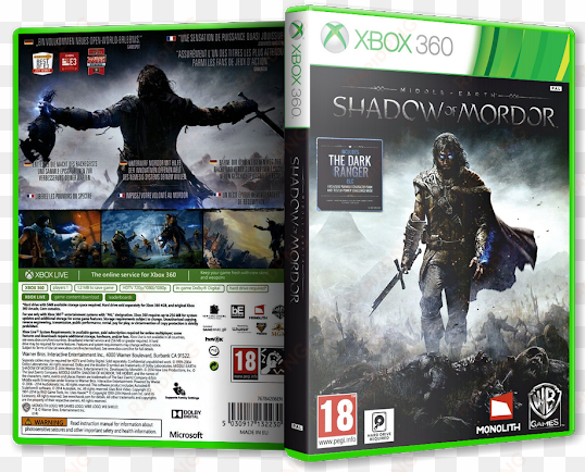 capa middle earth shadow of mordor xbox - warner middle earth mordor shadows xbox 360