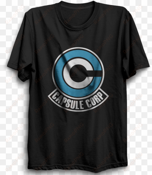capsule corp black - t-shirt dragon ball capsule corp logo medium